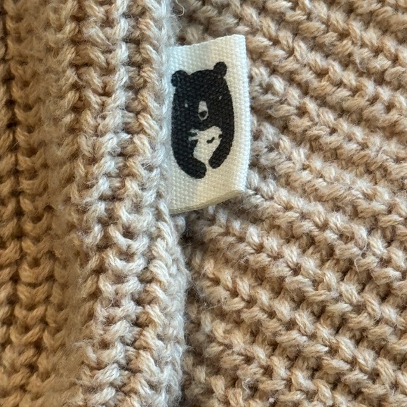 Rabbit + Bear Knit Baby Overalls – Tan Ribbed Romper 6–12M - Picture 4 of 7